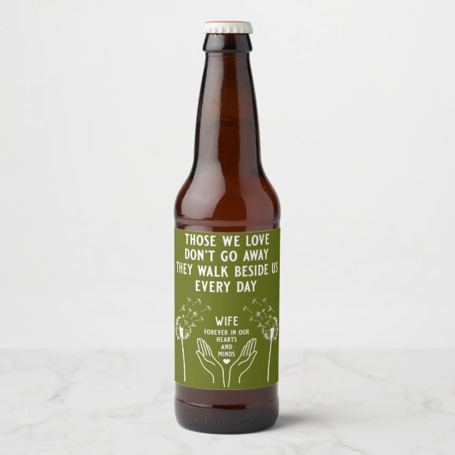 In Memory Funeral Reception Beer Bottle Label (Front)