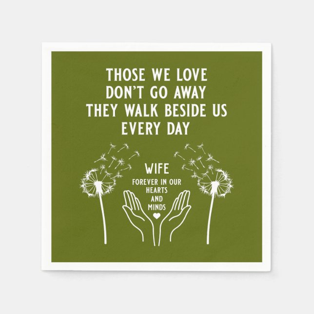 In Memory Funeral Reception Napkins (Front)