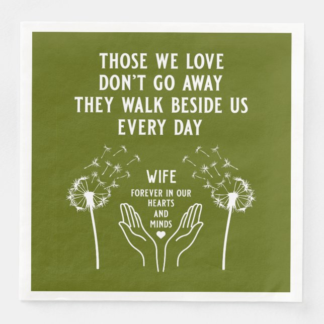 In Memory Funeral Reception Paper Dinner Napkins (Front)