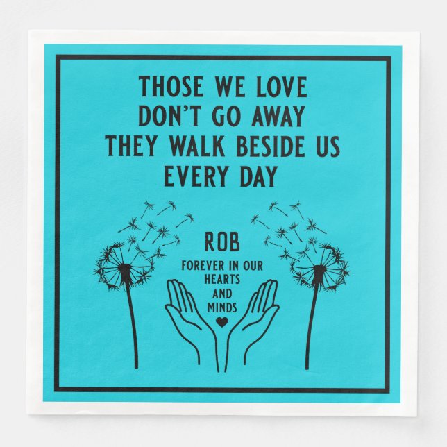 In Memory Funeral Reception Paper Dinner Napkins (Front)