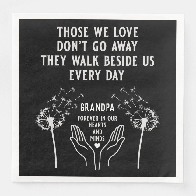 In Memory Funeral Reception Paper Dinner Napkins (Front)