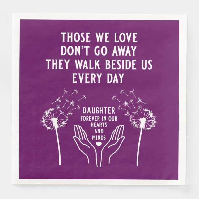 In Memory Funeral Reception Paper Dinner Napkins (Front)