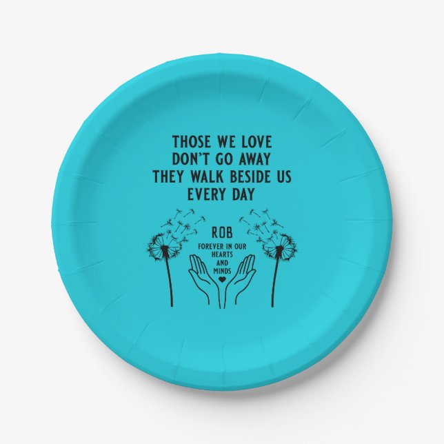 In Memory Funeral Reception Paper Plates (Front)