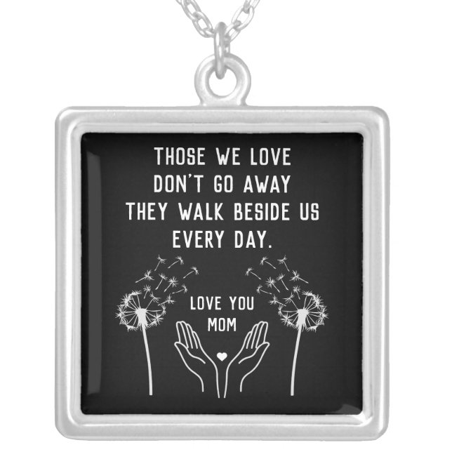 In Memory Funeral Reception Silver Plated Necklace (Front)