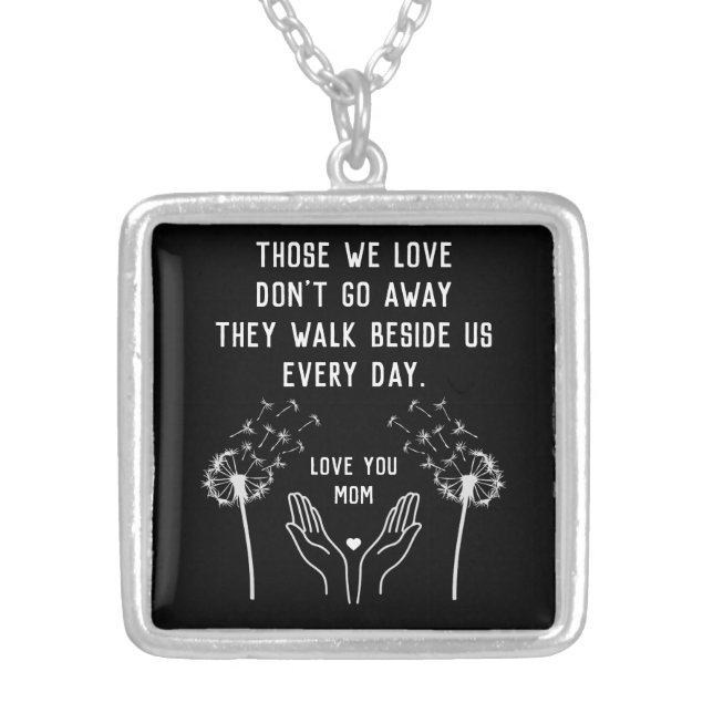 In Memory Funeral Reception Silver Plated Necklace (Front)