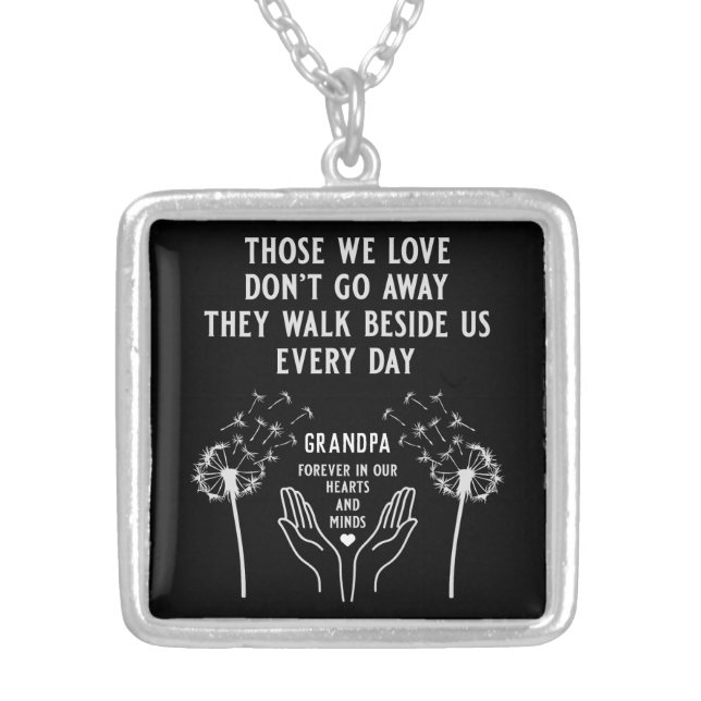 In Memory Funeral Reception Silver Plated Necklace (Front)