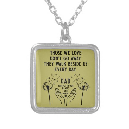 In Memory Funeral Reception Silver Plated Necklace