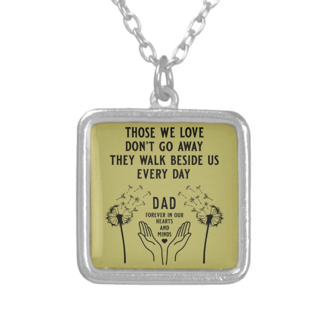 In Memory Funeral Reception Silver Plated Necklace (Front)
