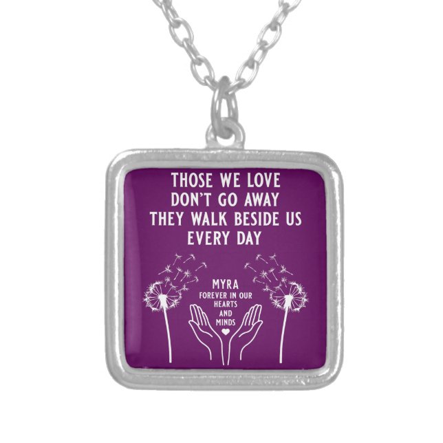 In Memory Funeral Reception Silver Plated Necklace (Front)