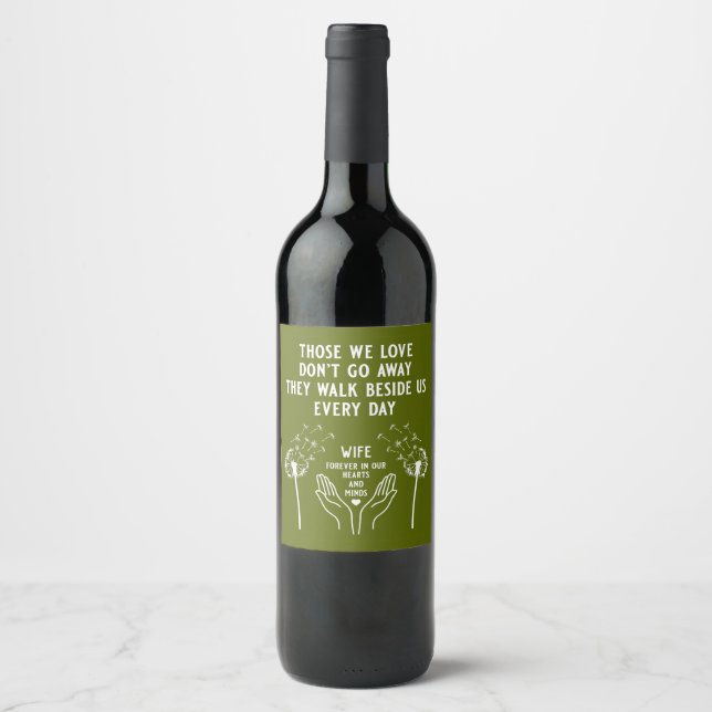 In Memory Funeral Reception Wine Label (Front)