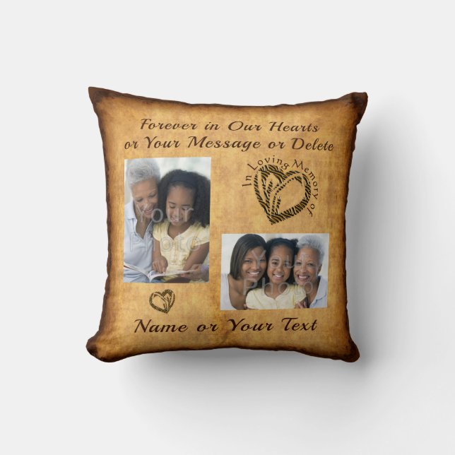 In Memory Gifts of Personalized Memorial Pillows (Front)