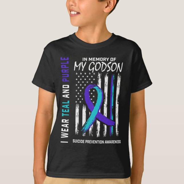 In Memory Godson Suicide Awareness Prevention Amer T-Shirt (Front)