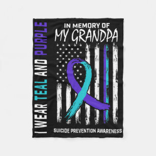 In Memory Grandpa Suicide Awareness Prevention Ame Fleece Blanket
