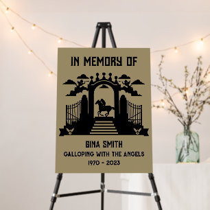 In Memory Horseback Riders Funeral Foam Board