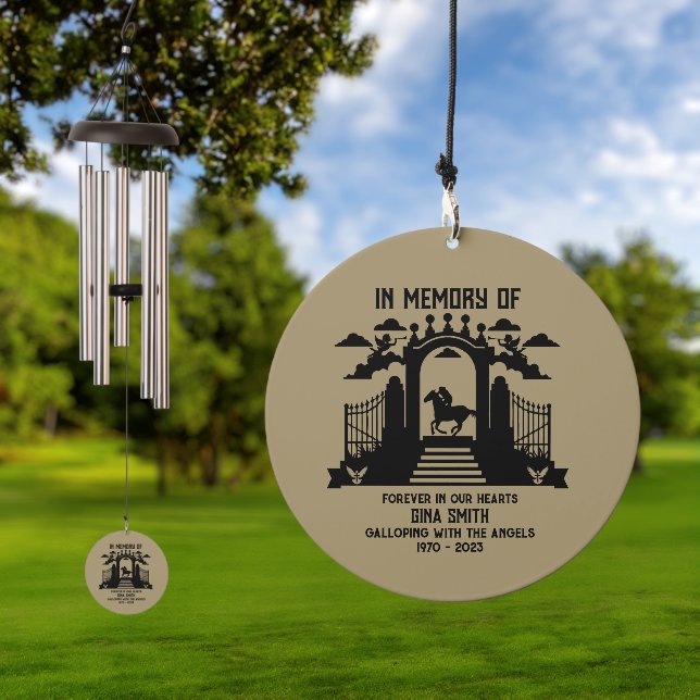 In Memory Horseback Riders Funeral Wind Chime (Outdoor)