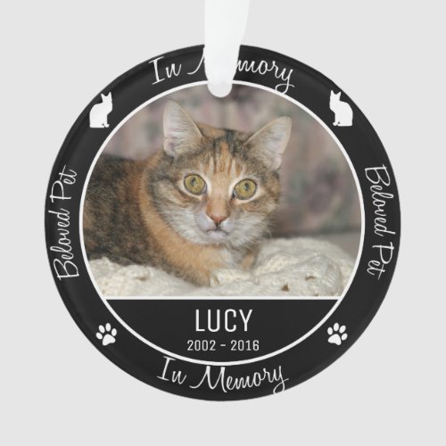 In Memory _ Loss of Cat_ Custom PhotoName Ornament