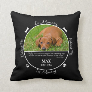 In Memory - Loss of Dog- Custom Photo/Name Throw Pillow