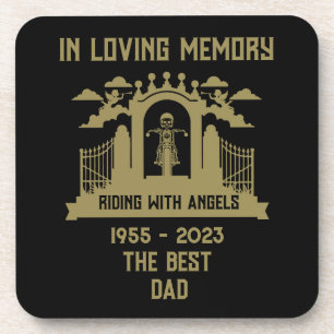 In Memory Motorbike Rider Biker Funeral Beverage Coaster