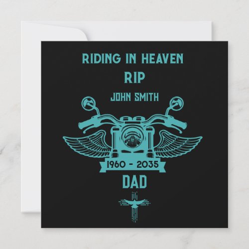 In Memory Motorbike Rider Biker Funeral Card