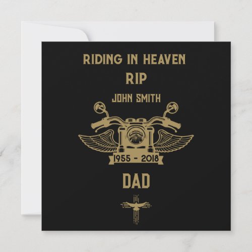 In Memory Motorbike Rider Biker Funeral Card