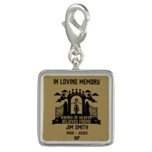 In Memory Motorbike Rider Biker Funeral Charm