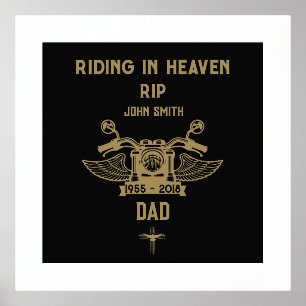 In Memory Motorbike Rider Biker Funeral Foil Prints