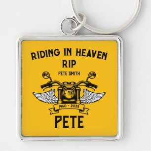 In Memory Motorbike Rider Biker Funeral Keychain