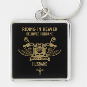 In Memory Motorbike Rider Biker Funeral Keychain