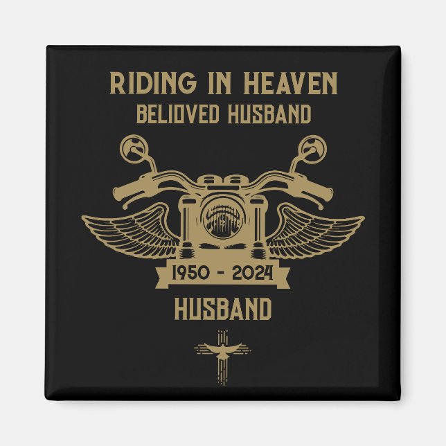 In Memory Motorbike Rider Biker Funeral Magnet (Front)