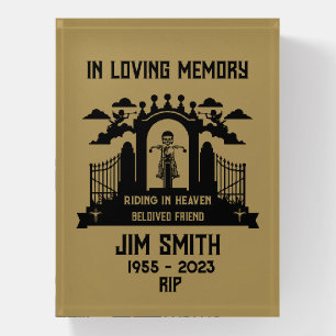 In Memory Motorbike Rider Biker Funeral Paperweight