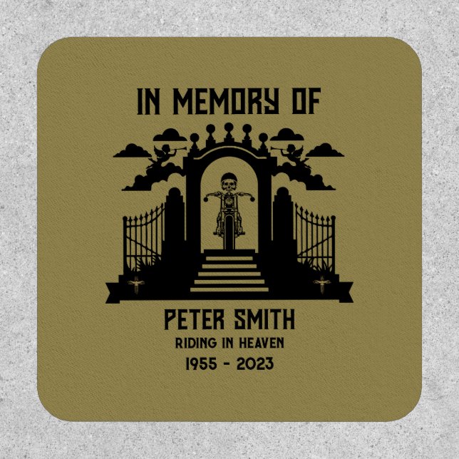 In Memory Motorbike Rider Biker Funeral Patch (Front)