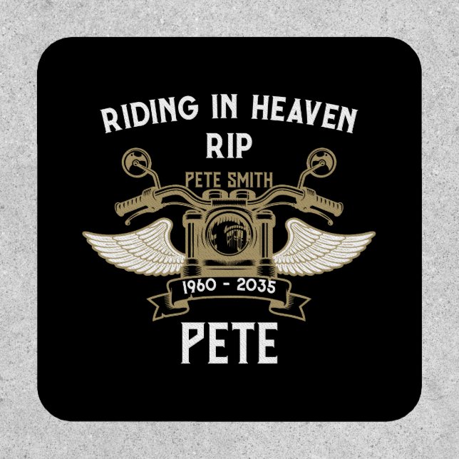In Memory Motorbike Rider Biker Funeral Patch (Front)