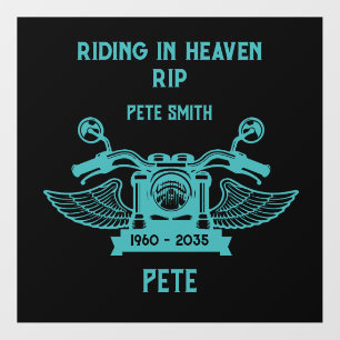 In Memory Motorbike Rider Biker Funeral Wall Decal