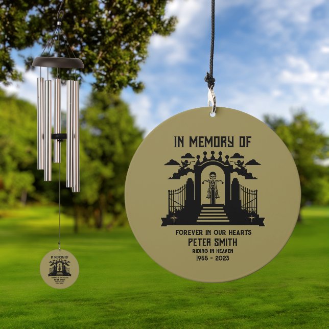 In Memory Motorbike Rider Biker Funeral Wind Chime (Outdoor)