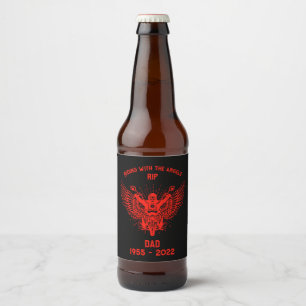 In Memory Motorbike Rider Funeral Beer Bottle Label