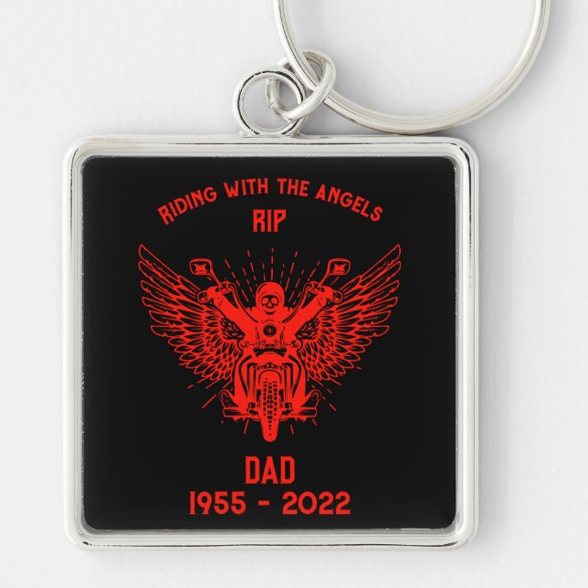 In Memory Motorbike Rider Funeral Keychain (Front)