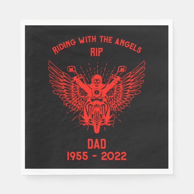 In Memory Motorbike Rider Funeral Napkins (Front)