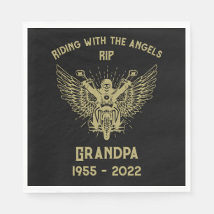 In Memory Motorbike Rider Funeral Napkins