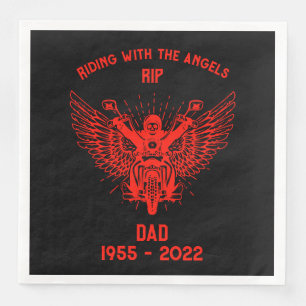 In Memory Motorbike Rider Funeral Paper Dinner Napkins