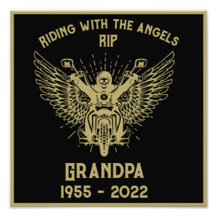 In Memory Motorbike Rider Funeral Photo Print