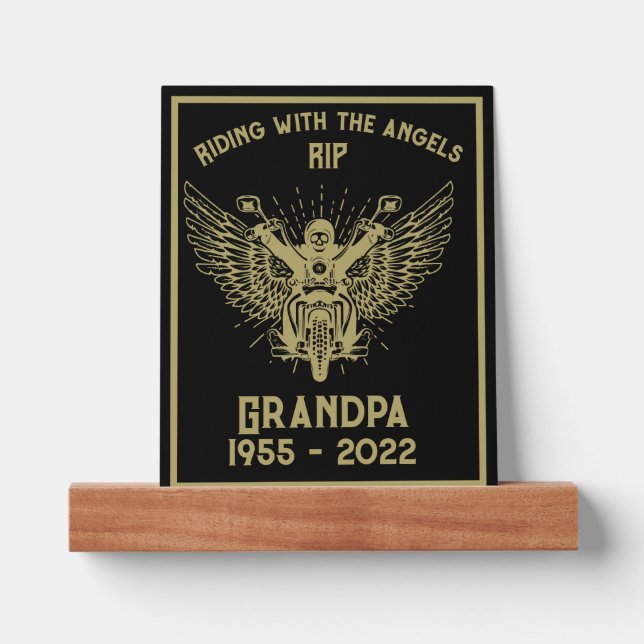 In Memory Motorbike Rider Funeral Picture Ledge (Front)