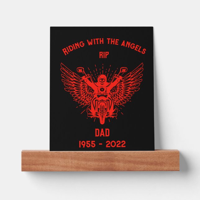 In Memory Motorbike Rider Funeral Picture Ledge (Front)