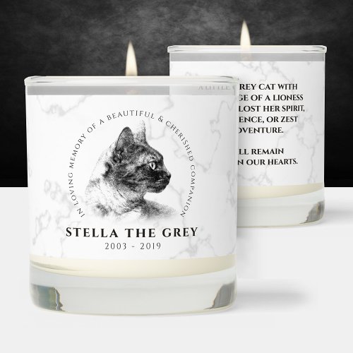 In Memory of a Beloved Pet Memorial Marble Scented Candle