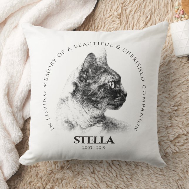 In Memory of a Beloved Pet Memorial Throw Pillow (Blanket)