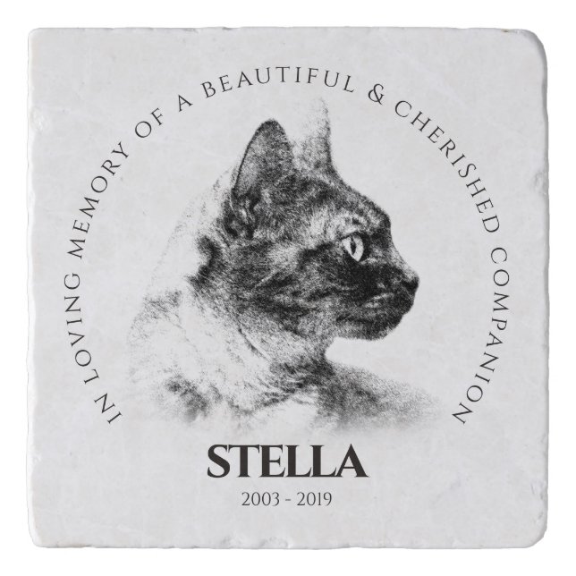 In Memory of a Beloved Pet Memorial Trivet (Front)