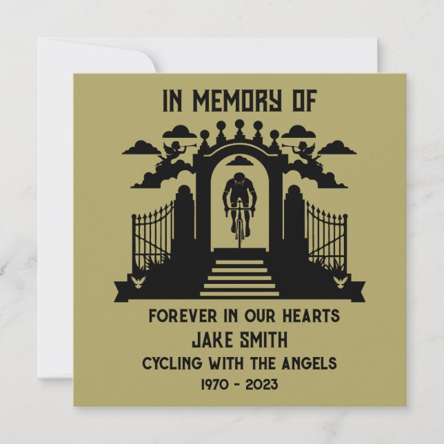 In Memory Of A Cyclist Funeral Card (Front)