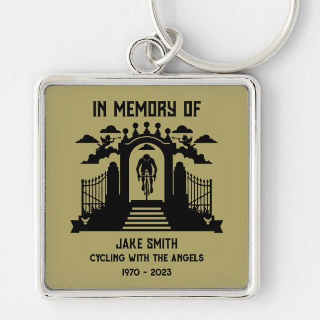 In Memory Of A Cyclist Funeral Keychain (Front)