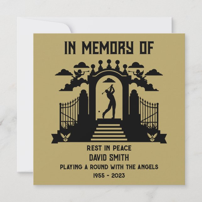 In Memory Of A Golfers Funeral Card (Front)