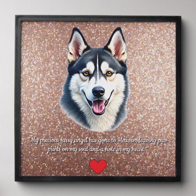 In Memory of a Husky  Peel And Stick Photo Tile (Front Set)