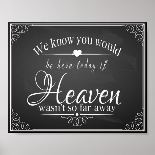 In Memory of a loved one chalkboard wedding print